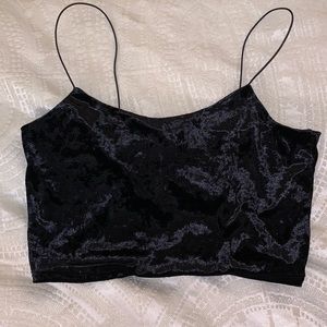 Black Velvet Crop Top